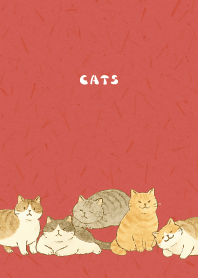 Cats are soothing01 red & beige