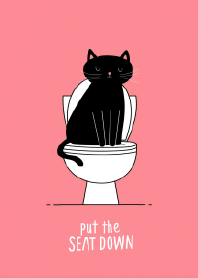 Black Cat on the Loo