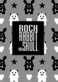 ロックなウサギとドクロちゃん★モノクロ