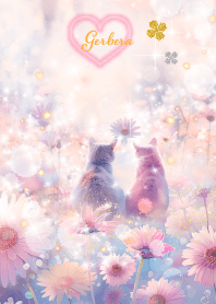 Happy Moments with Gerberas and Cats