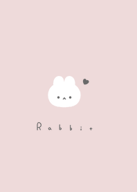 ゆるいうさぎ。白とピンク