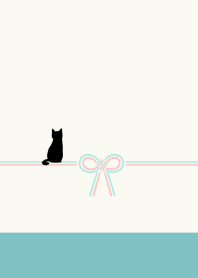 【運気アップ】猫と叶結び【緑】