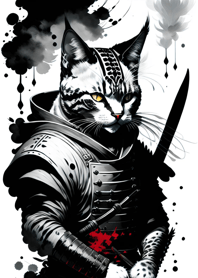Ink wash cat samurai 39dc22