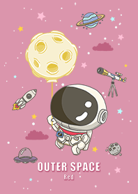 浩瀚宇宙 可愛寶貝太空人 滿月 乾燥玫瑰紅2