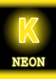 【K】イニシャル ネオン 黄色