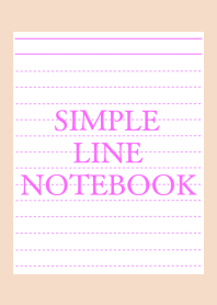 SIMPLE PINK LINE NOTEBOOKj-PINK BEIGE