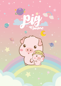 Pig Rainbow Galaxy Peach