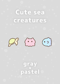 Cute sea creatures gray & pastel