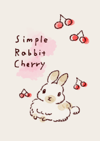 シンプル うさぎ さくらんぼ ベージュ