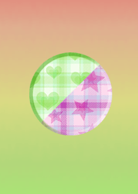 Love half-button pink green