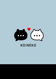 Pair Cat & Heart / Black&Dull Blue