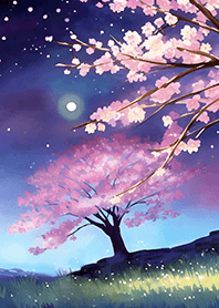 Beautiful night cherry blossoms#689