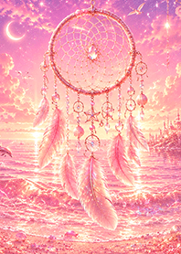 Pink Love Luck Dreamcatcher Sea
