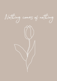 くすみフラワー/ベージュブラウン