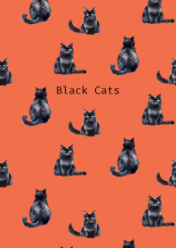 Black Cat Party on red&yellow J