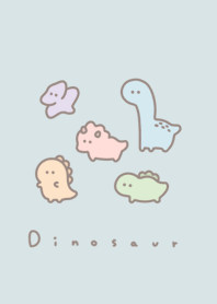 ゆる恐竜。 水色とベージュ