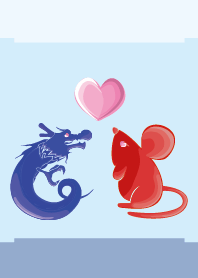 ekst biru (naga) cinta merah (tikus)