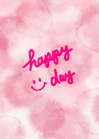 Happy day smile -Watercolor Pink-