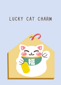 LUCKY CAT CHARM-BLUE GRAY