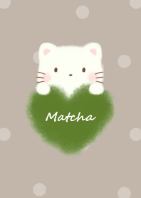 mokomoko heart -cat- mocha dot 3