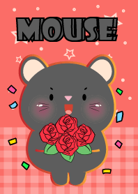 Black Mouse Love Red Color Theme