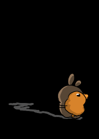 rabbit staring - still - black