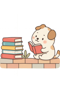 Cute Dog and a Book