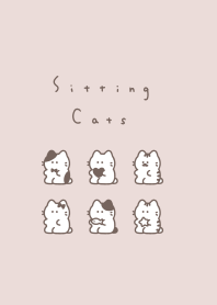 6 Sitting Cats/pink beige BR