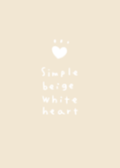 Simple beige white heart