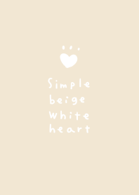 Simple beige white heart