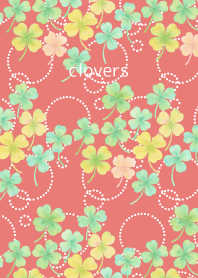 Colorful Clover on red