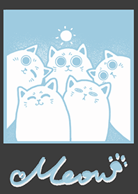 Meow J (monochrome) - indigo (bw2)