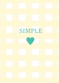 SIMPLE HEART_check yellowturquoise
