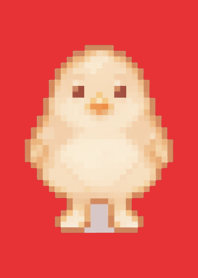 Chick Pixel Art Tema Vermelho 04
