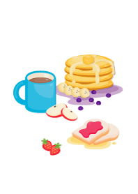 Pastel cute breakfast.