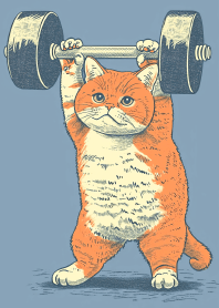 浮世繪貓咪之舉重貓 2