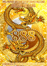 Golden yin yang and golden dragon 8