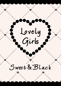 Heart&Girly / Pale Peach&Black