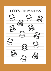 LOTS OF PANDAS NOTEBOOKj-BROWN-ORANGE