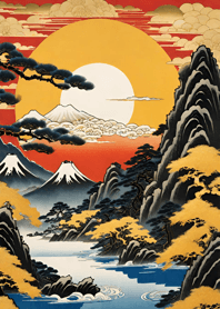 浮世絵の風景-金 Y 9