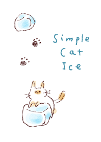 簡單的 貓 冰 白色 藍色