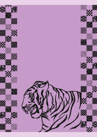 modern tiger on light purple