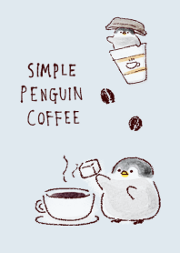 เรียบง่าย เพนกวิน กาแฟ ขาวน้ำเงิน