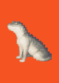 ธีมศิลปะจระเข้พิกเซลสีแดง 05