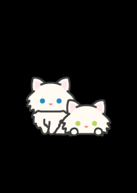 White Cat*darkmode theme*long-haired