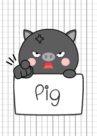 Simple Angry Black Pig