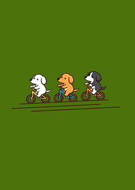 A puppy riding a bicycle-Olive