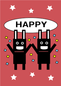 Twin square black rabbits