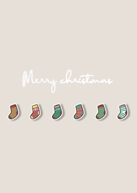 christmas socks - dark beige