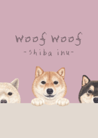 Woof Woof - Shiba inu - DUSTY ROSE PINK